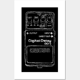 Boss delay pedal drawing Posters and Art